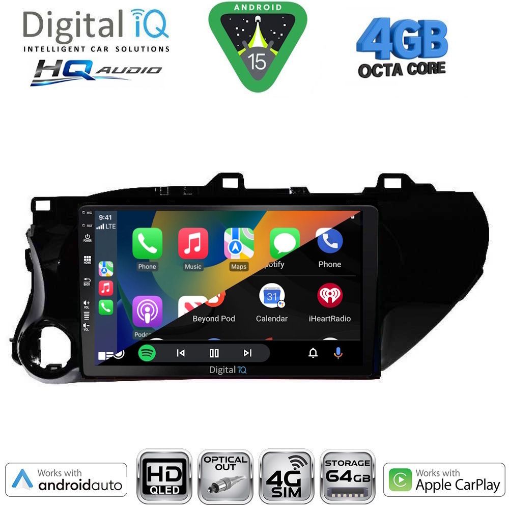 DIGITAL IQ BXK 19721_CPAA (10inc) MULTIMEDIA TABLET for TOYOTA HILUX mod. 2017-2026 DIGITAL IQ BXK 19721_CPAA (10inc) MULTIMEDIA TABLET for TOYOTA HILUX mod. 2017-2026