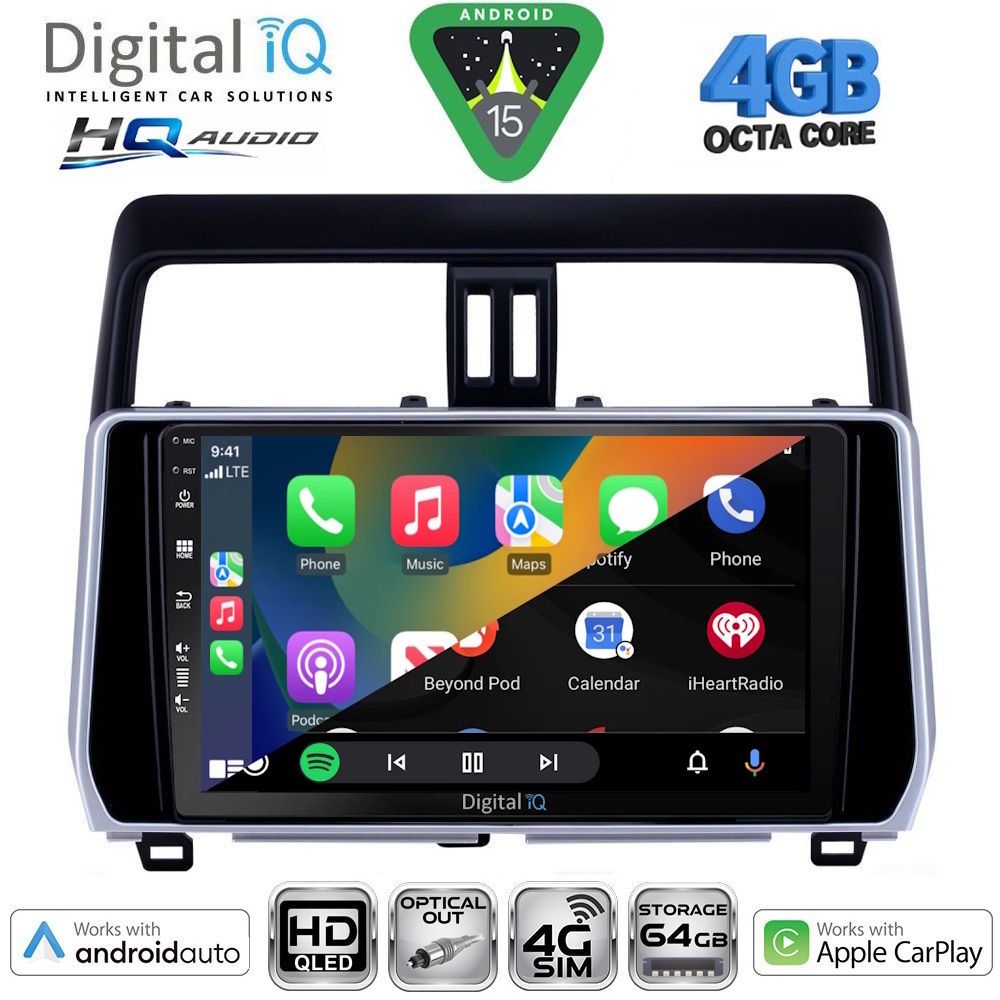 DIGITAL IQ BXK 19739_CPAA (10inc) MULTIMEDIA TABLET for TOYOTA LAND CRUISER - PRADO mod. 2019-2023 DIGITAL IQ BXK 19739_CPAA (10inc) MULTIMEDIA TABLET for TOYOTA LAND CRUISER - PRADO mod. 2019-2023
