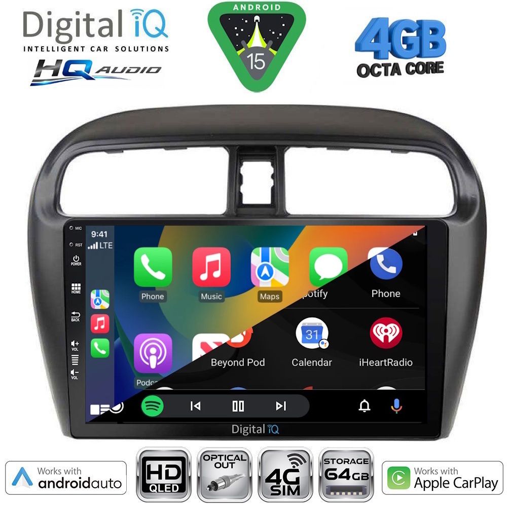 DIGITAL IQ BXK 19448_CPAA (9inc) MULTIMEDIA TABLET for MITSUBISHI SPACESTAR mod. 2013-2020 DIGITAL IQ BXK 19448_CPAA (9inc) MULTIMEDIA TABLET for MITSUBISHI SPACESTAR mod. 2013-2020