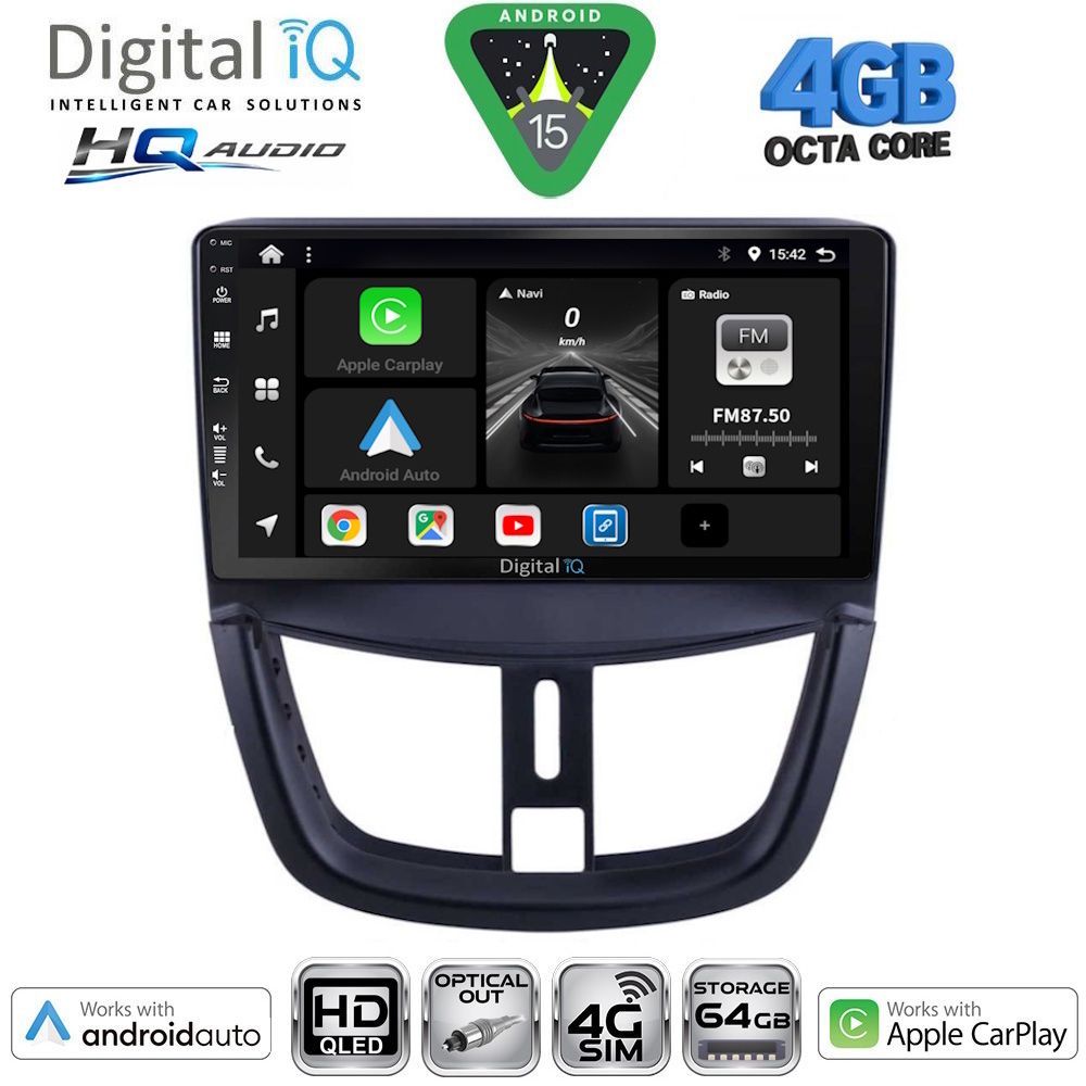 DIGITAL IQ BXK 19507_CPAA (9inc) MULTIMEDIA TABLET for PEUGEOT 207 mod. 2007-2014 DIGITAL IQ BXK 19507_CPAA (9inc) MULTIMEDIA TABLET for PEUGEOT 207 mod. 2007-2014