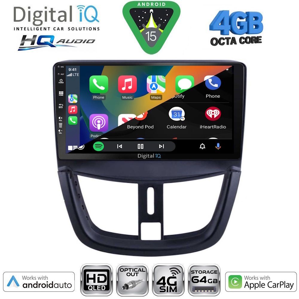DIGITAL IQ BXK 19507_CPAA (9inc) MULTIMEDIA TABLET for PEUGEOT 207 mod. 2007-2014 DIGITAL IQ BXK 19507_CPAA (9inc) MULTIMEDIA TABLET for PEUGEOT 207 mod. 2007-2014