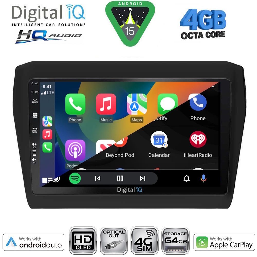 DIGITAL IQ BXK 19686_CPAA (9inc) MULTIMEDIA TABLET for SUZUKI SWIFT mod. 2017-2023 DIGITAL IQ BXK 19686_CPAA (9inc) MULTIMEDIA TABLET for SUZUKI SWIFT mod. 2017-2023