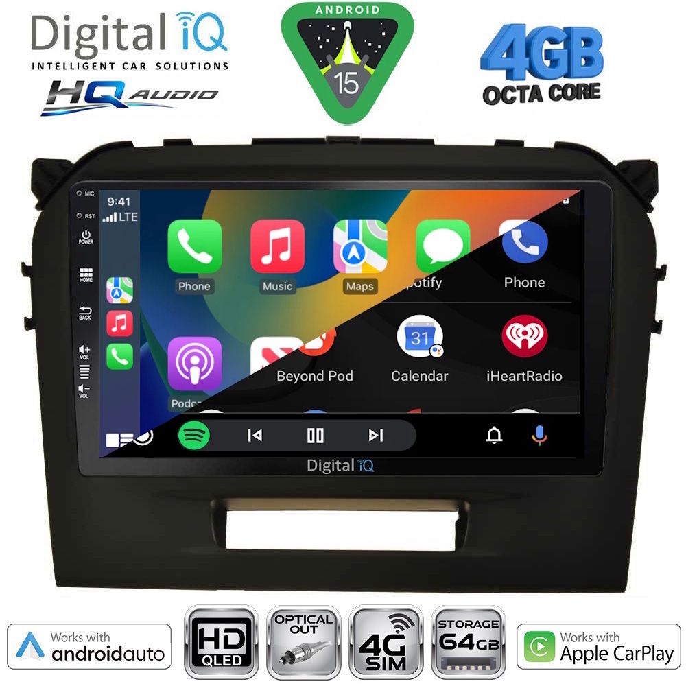 DIGITAL IQ BXK 19697BL_CPAA (9inc) MULTIMEDIA TABLET for SUZUKI VITARA mod. 2016-2025 (BLACK) DIGITAL IQ BXK 19697BL_CPAA (9inc) MULTIMEDIA TABLET for SUZUKI VITARA mod. 2016-2025 (BLACK)