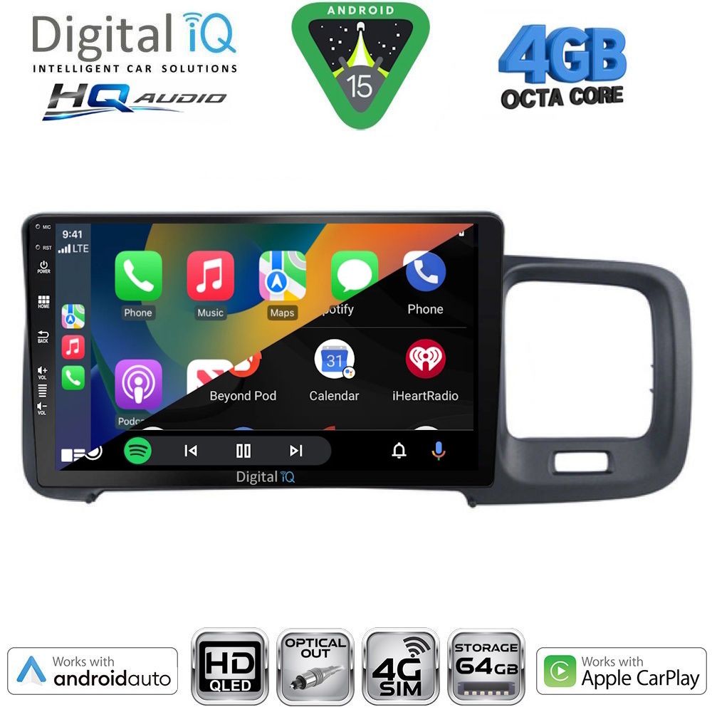 DIGITAL IQ BXK 19785_CPAA (9inc) MULTIMEDIA TABLET for VOLVO S60 mod. 2010-2018 DIGITAL IQ BXK 19785_CPAA (9inc) MULTIMEDIA TABLET for VOLVO S60 mod. 2010-2018