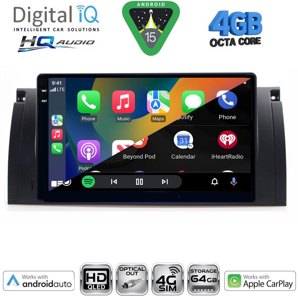 DIGITAL IQ BXK 19045_CPAA (9inc) MULTIMEDIA TABLET for BMW Series 5 (E39) mod. 1997-2005 | X5 (E53) mod. 1999-2006 DIGITAL IQ BXK 19045_CPAA (9inc) MULTIMEDIA TABLET for BMW Series 5 (E39) mod. 1997-2005 | X5 (E53) mod. 1999-2006