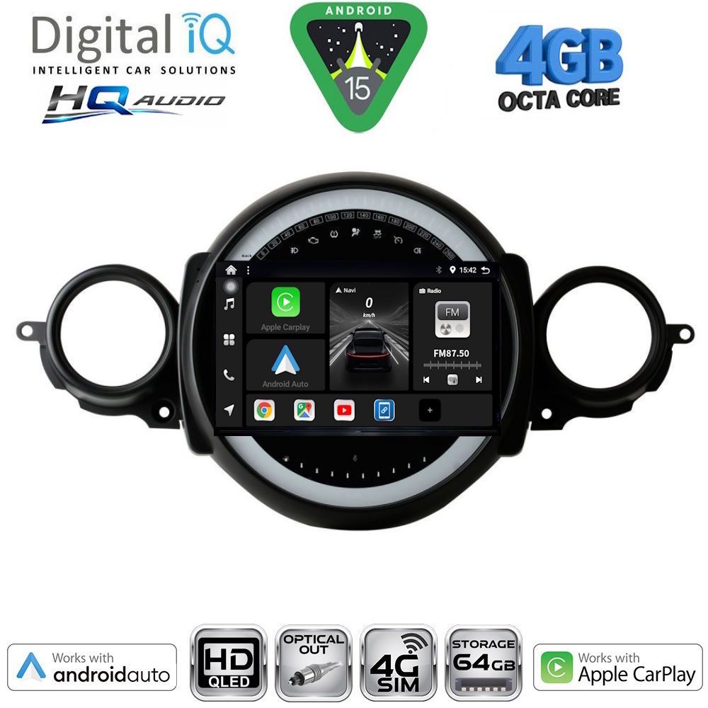 DIGITAL IQ BXK 19064_CPAA (9inc) MULTIMEDIA TABLET for MINI COOPER (R56-R57) mod. 2006-2014 - CLUBMAN (R55) mod. 2007-2014 DIGITAL IQ BXK 19064_CPAA (9inc) MULTIMEDIA TABLET for MINI COOPER (R56-R57) mod. 2006-2014 - CLUBMAN (R55) mod. 2007-2014