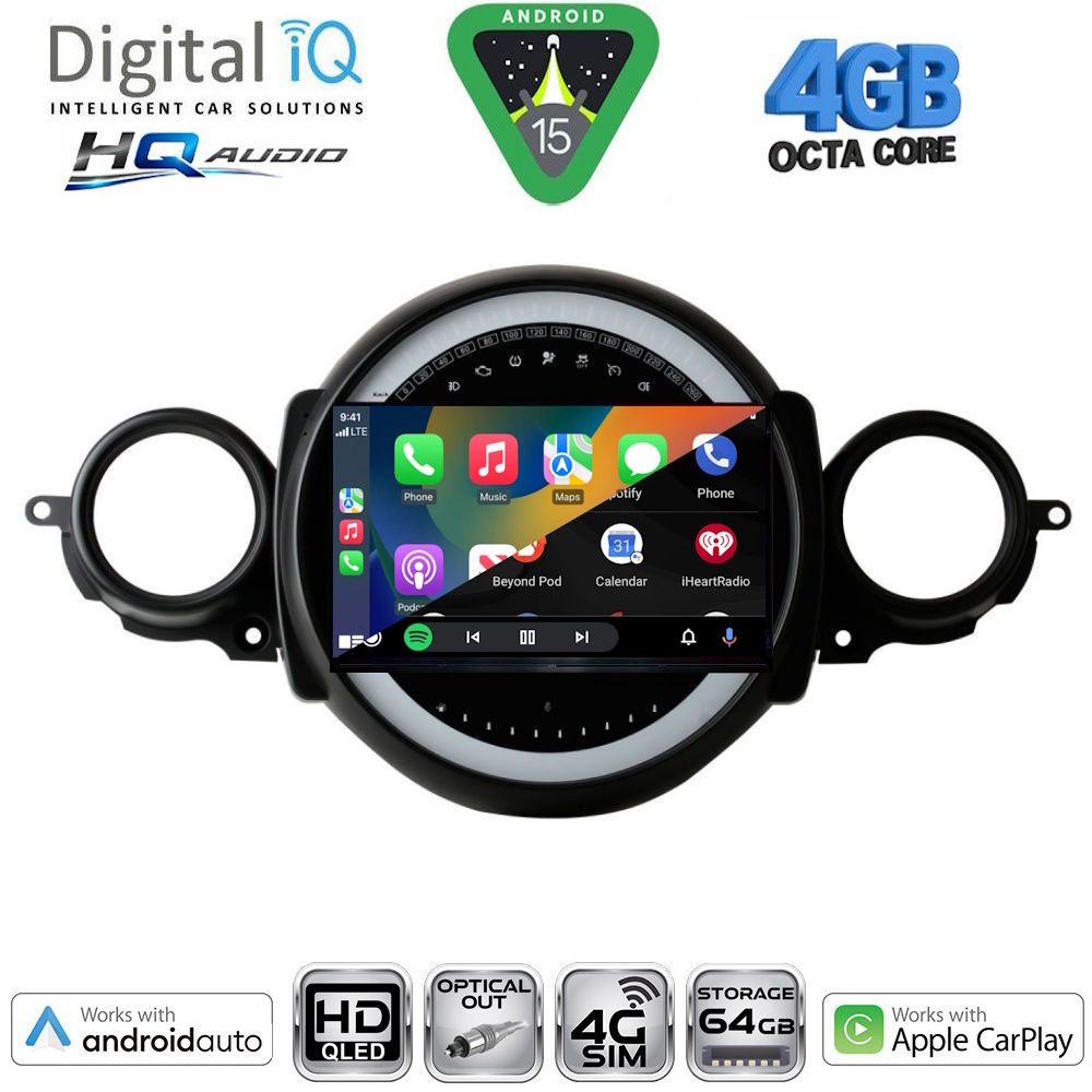 DIGITAL IQ BXK 19064_CPAA (9inc) MULTIMEDIA TABLET for MINI COOPER (R56-R57) mod. 2006-2014 - CLUBMAN (R55) mod. 2007-2014 DIGITAL IQ BXK 19064_CPAA (9inc) MULTIMEDIA TABLET for MINI COOPER (R56-R57) mod. 2006-2014 - CLUBMAN (R55) mod. 2007-2014
