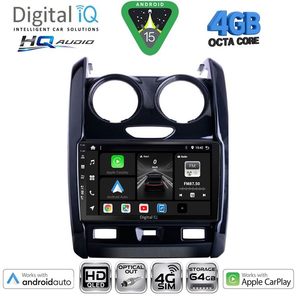 DIGITAL IQ BXK 19103_CPAA (9inc) MULTIMEDIA TABLET for DACIA DUSTER mod. 2012-2019 DIGITAL IQ BXK 19103_CPAA (9inc) MULTIMEDIA TABLET for DACIA DUSTER mod. 2012-2019
