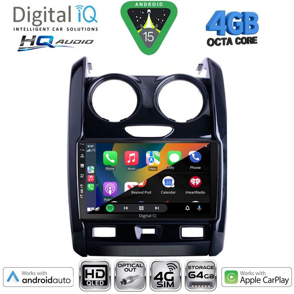 DIGITAL IQ BXK 19103_CPAA (9inc) MULTIMEDIA TABLET for DACIA DUSTER mod. 2012-2019 DIGITAL IQ BXK 19103_CPAA (9inc) MULTIMEDIA TABLET for DACIA DUSTER mod. 2012-2019