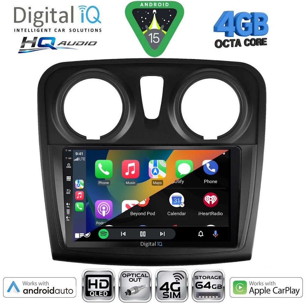 DIGITAL IQ BXK 19108_CPAA (9inc) MULTIMEDIA TABLET for DACIA LOGAN – SANDERO mod. 2012-2019 DIGITAL IQ BXK 19108_CPAA (9inc) MULTIMEDIA TABLET for DACIA LOGAN – SANDERO mod. 2012-2019