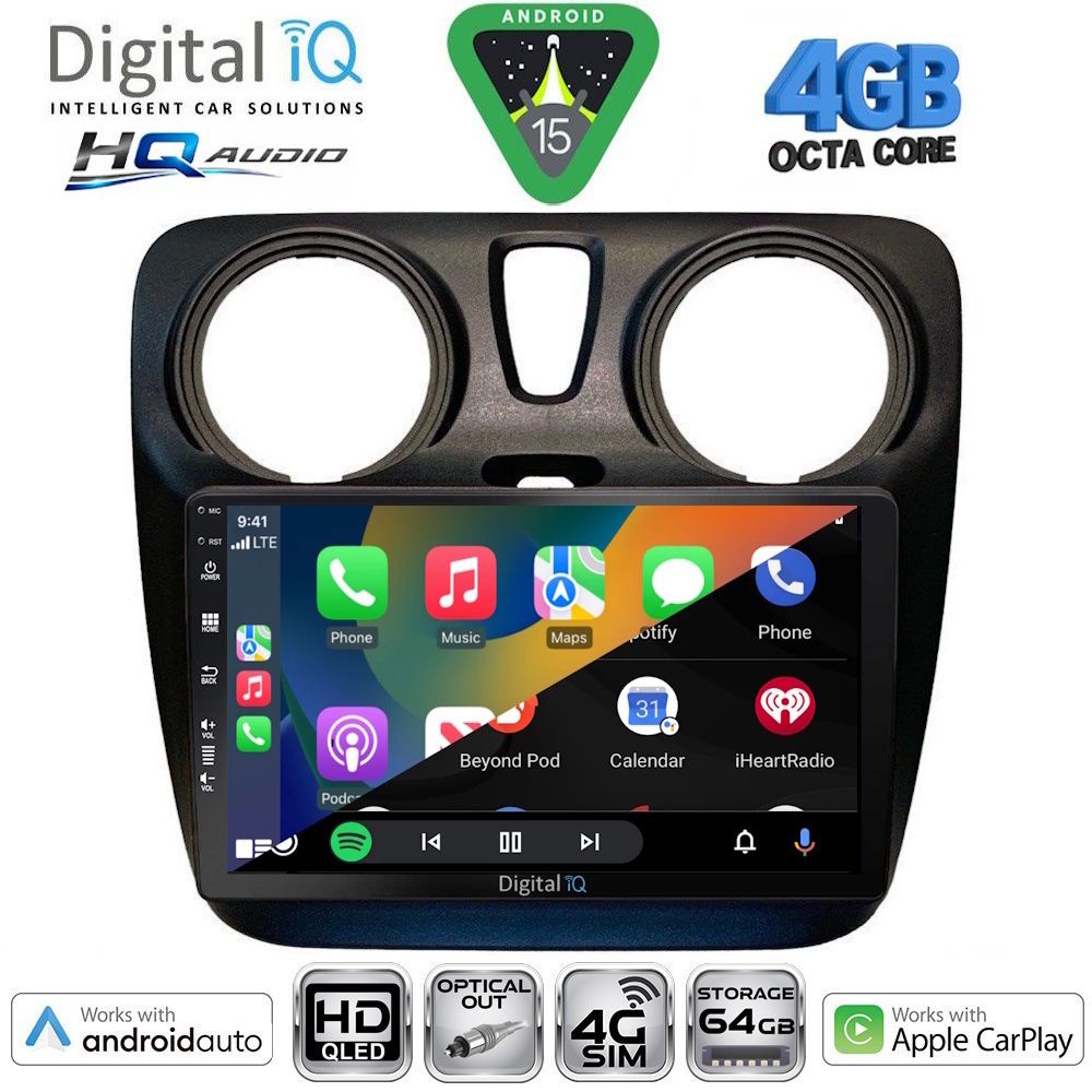 DIGITAL IQ BXK 19112_CPAA (9inc) MULTIMEDIA TABLET for DACIA DOKKER mod. 2012-2022 DIGITAL IQ BXK 19112_CPAA (9inc) MULTIMEDIA TABLET for DACIA DOKKER mod. 2012-2022