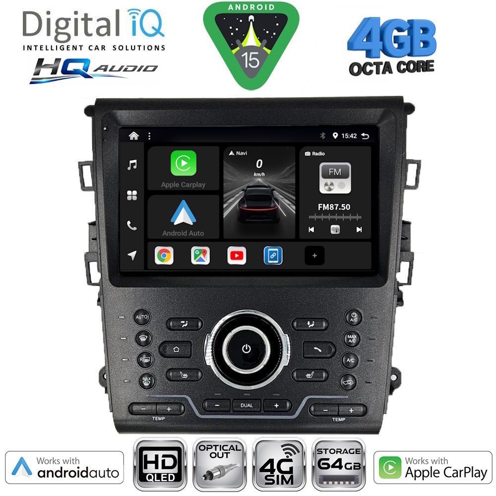 DIGITAL IQ BXK 19164_CPAA CLIMA (9inc) MULTIMEDIA TABLET for FORD MONDEO mod. 2014-2023 DIGITAL IQ BXK 19164_CPAA CLIMA (9inc) MULTIMEDIA TABLET for FORD MONDEO mod. 2014-2023