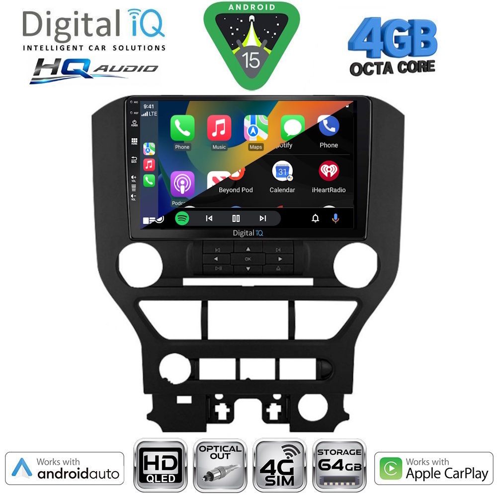 DIGITAL IQ BXK 19166_CPAA 3BUT (9inc) MULTIMEDIA TABLET for FORD MUSTANG mod. 2015-2020 DIGITAL IQ BXK 19166_CPAA 3BUT (9inc) MULTIMEDIA TABLET for FORD MUSTANG mod. 2015-2020