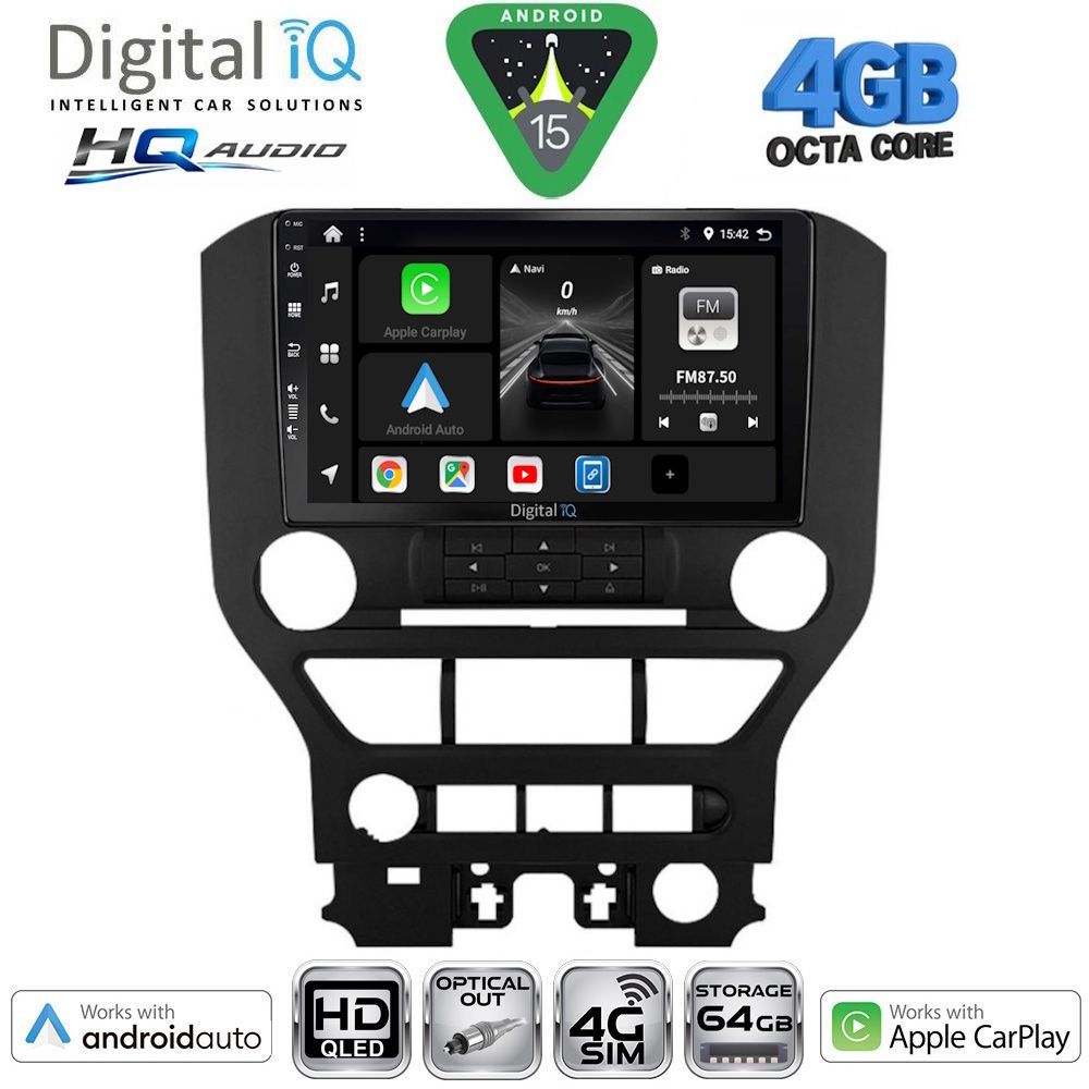 DIGITAL IQ BXK 19166_CPAA 3BUT (9inc) MULTIMEDIA TABLET for FORD MUSTANG mod. 2015-2020 DIGITAL IQ BXK 19166_CPAA 3BUT (9inc) MULTIMEDIA TABLET for FORD MUSTANG mod. 2015-2020