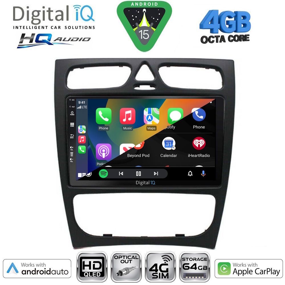 DIGITAL IQ BXK 19402_CPAA (9inc) MULTIMEDIA TABLET for MERCEDES C (W203) mod. 1999-2004 DIGITAL IQ BXK 19402_CPAA (9inc) MULTIMEDIA TABLET for MERCEDES C (W203) mod. 1999-2004