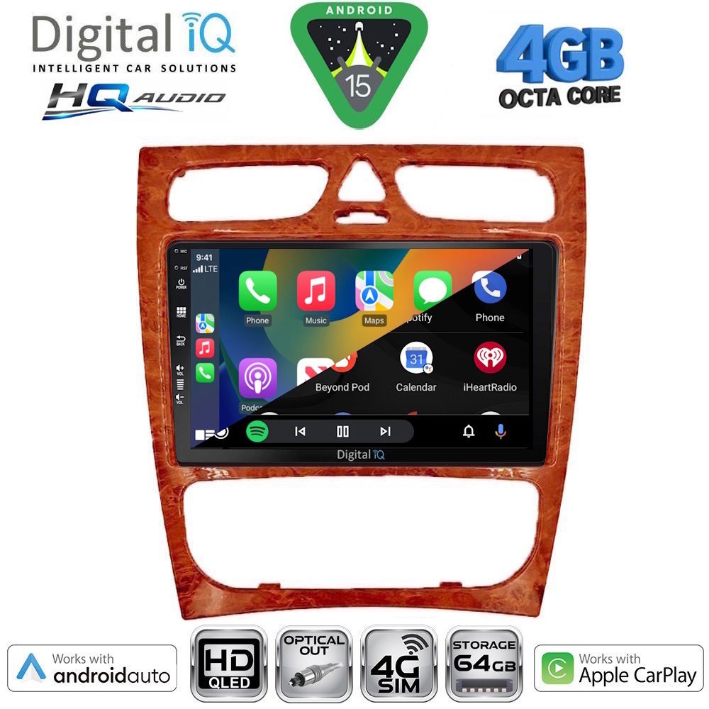 DIGITAL IQ BXK 19402CH_CPAA (9inc) MULTIMEDIA TABLET for MERCEDES C (W203) mod. 1999-2004 DIGITAL IQ BXK 19402CH_CPAA (9inc) MULTIMEDIA TABLET for MERCEDES C (W203) mod. 1999-2004