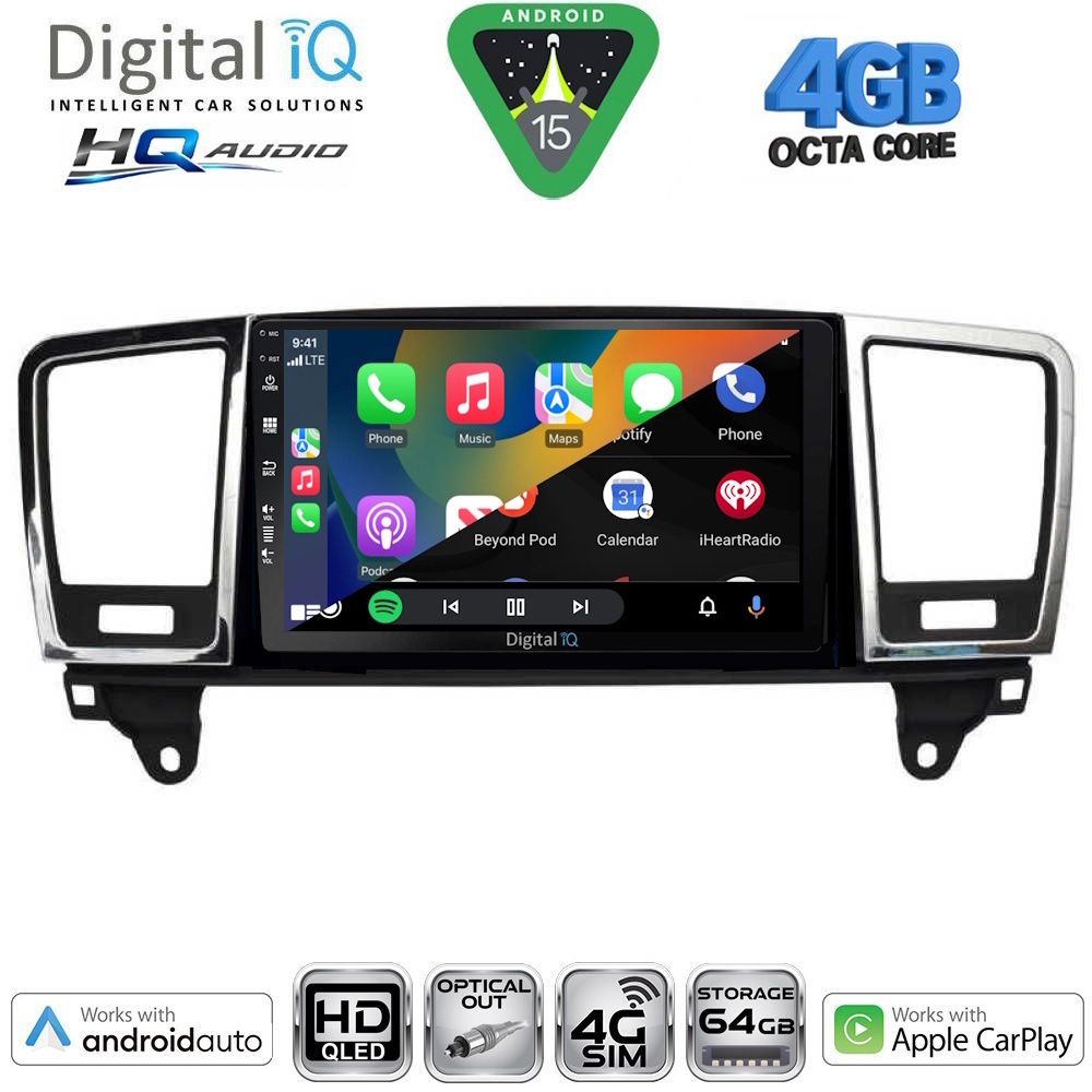 DIGITAL IQ BXK 19415_CPAA (9inc) MULTIMEDIA TABLET for MERCEDES ML (W166) – GL (X166) mod. 2011-2019 DIGITAL IQ BXK 19415_CPAA (9inc) MULTIMEDIA TABLET for MERCEDES ML (W166) – GL (X166) mod. 2011-2019
