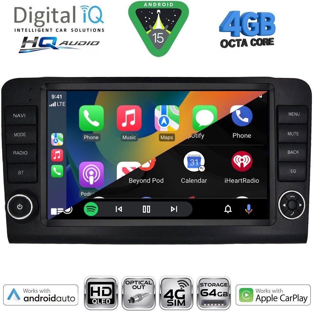 DIGITAL IQ BXK 19416_CPAA (9inc) MULTIMEDIA TABLET for MERCEDES ML (W164) – GL (X164) mod. 2005-2011 DIGITAL IQ BXK 19416_CPAA (9inc) MULTIMEDIA TABLET for MERCEDES ML (W164) – GL (X164) mod. 2005-2011