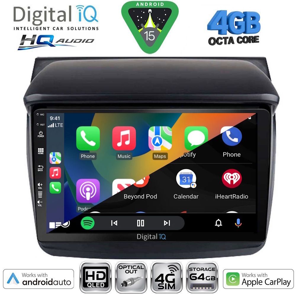 DIGITAL IQ BXK 19436_CPAA (9inc) MULTIMEDIA TABLET for MITSUBISHI L200 mod. 2006-2015 DIGITAL IQ BXK 19436_CPAA (9inc) MULTIMEDIA TABLET for MITSUBISHI L200 mod. 2006-2015