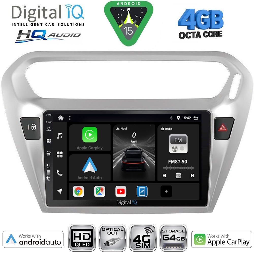 DIGITAL IQ BXK 19511SL_CPAA (9inc) MULTIMEDIA TABLET for CITROEN ELYSEE – PEUGEOT 301 mod. 2013-2026 (SILVER) DIGITAL IQ BXK 19511SL_CPAA (9inc) MULTIMEDIA TABLET for CITROEN ELYSEE – PEUGEOT 301 mod. 2013-2026 (SILVER)