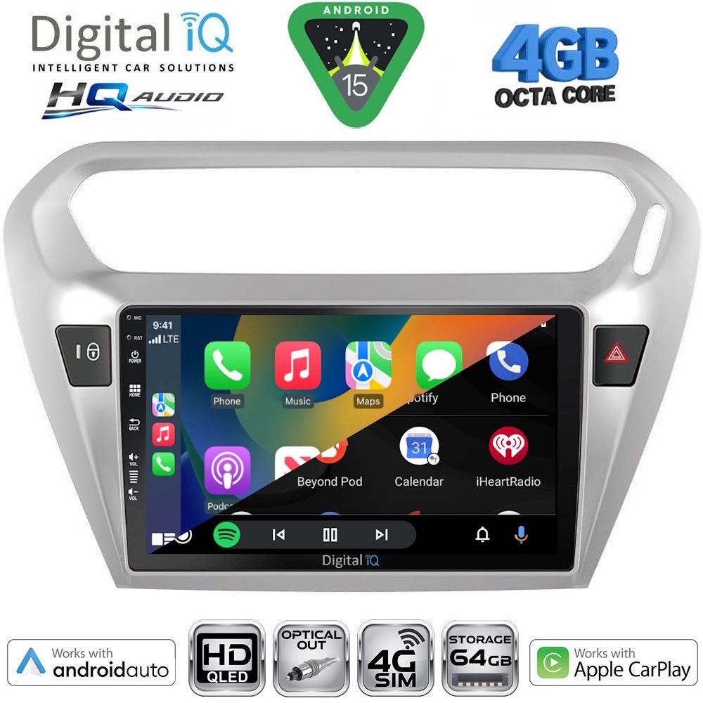 DIGITAL IQ BXK 19511SL_CPAA (9inc) MULTIMEDIA TABLET for CITROEN ELYSEE – PEUGEOT 301 mod. 2013-2026 (SILVER) DIGITAL IQ BXK 19511SL_CPAA (9inc) MULTIMEDIA TABLET for CITROEN ELYSEE – PEUGEOT 301 mod. 2013-2026 (SILVER)