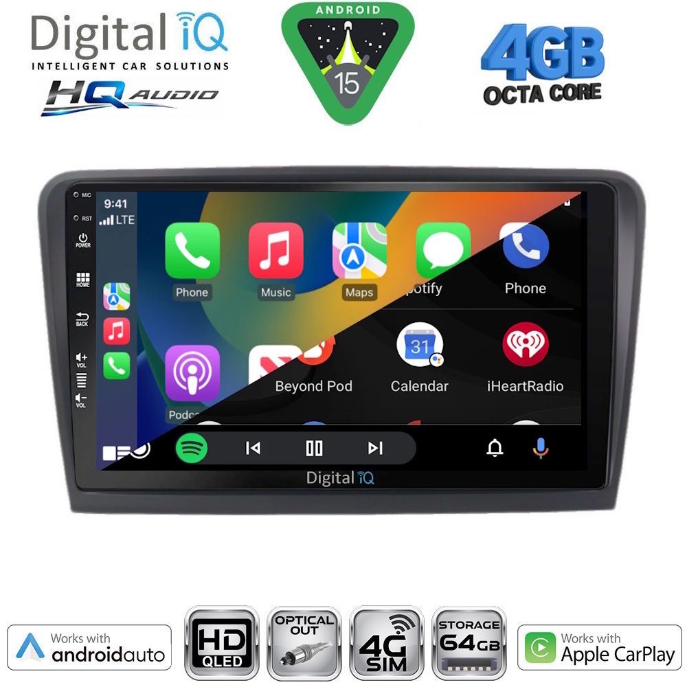 DIGITAL IQ BXK 19601_CPAA (9inc) MULTIMEDIA TABLET for SKODA RAPID mod. 2012-2023 DIGITAL IQ BXK 19601_CPAA (9inc) MULTIMEDIA TABLET for SKODA RAPID mod. 2012-2023