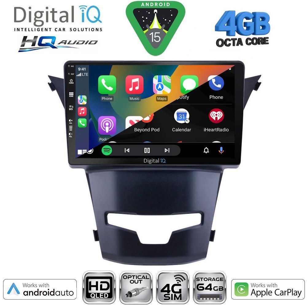 DIGITAL IQ BXK 19653_CPAA (9inc) MULTIMEDIA TABLET for SSANGYONG KORANDO mod. 2014-2019 DIGITAL IQ BXK 19653_CPAA (9inc) MULTIMEDIA TABLET for SSANGYONG KORANDO mod. 2014-2019