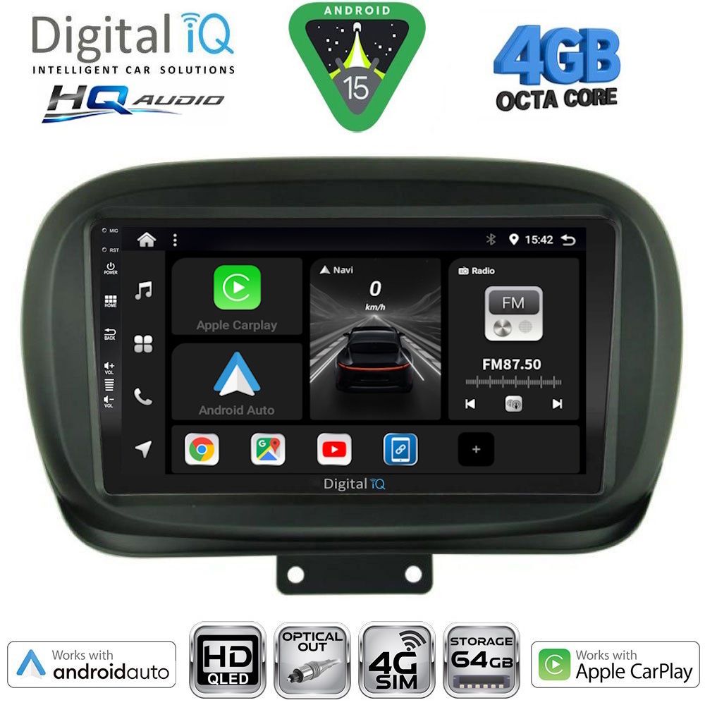 DIGITAL IQ BXK 19134_CPAA (9inc) MULTIMEDIA TABLET for FIAT 500Χ mod. 2014-2024 DIGITAL IQ BXK 19134_CPAA (9inc) MULTIMEDIA TABLET for FIAT 500Χ mod. 2014-2024