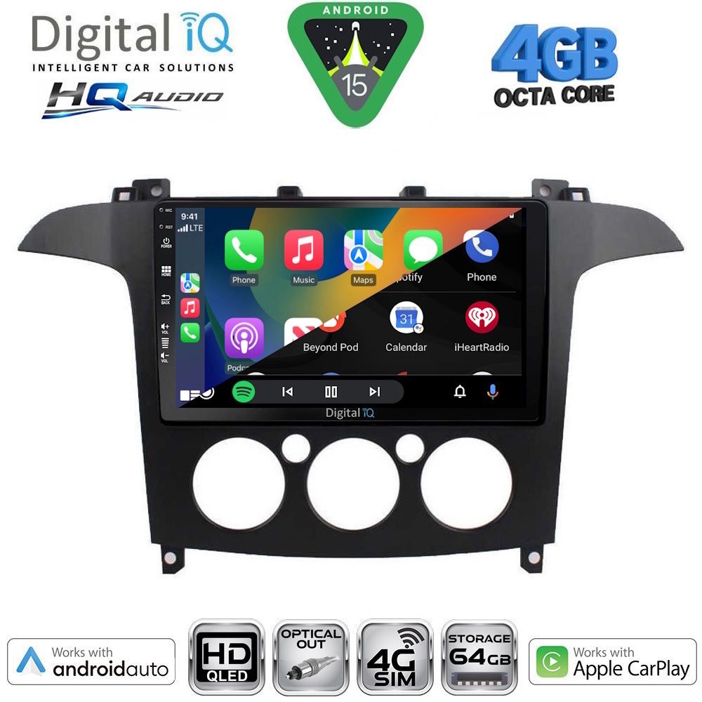 DIGITAL IQ BXK 19175_CPAA A/C (9inc) MULTIMEDIA TABLET for FORD SMAX mod. 2006-2014 DIGITAL IQ BXK 19175_CPAA A/C (9inc) MULTIMEDIA TABLET for FORD SMAX mod. 2006-2014