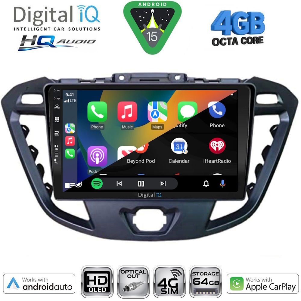 DIGITAL IQ BXK 19177_CPAA (9inc) MULTIMEDIA TABLET for FORD TRANSIT CUSTOM | TOURNEO CUSTOM mod. 2013-2019 DIGITAL IQ BXK 19177_CPAA (9inc) MULTIMEDIA TABLET for FORD TRANSIT CUSTOM | TOURNEO CUSTOM mod. 2013-2019