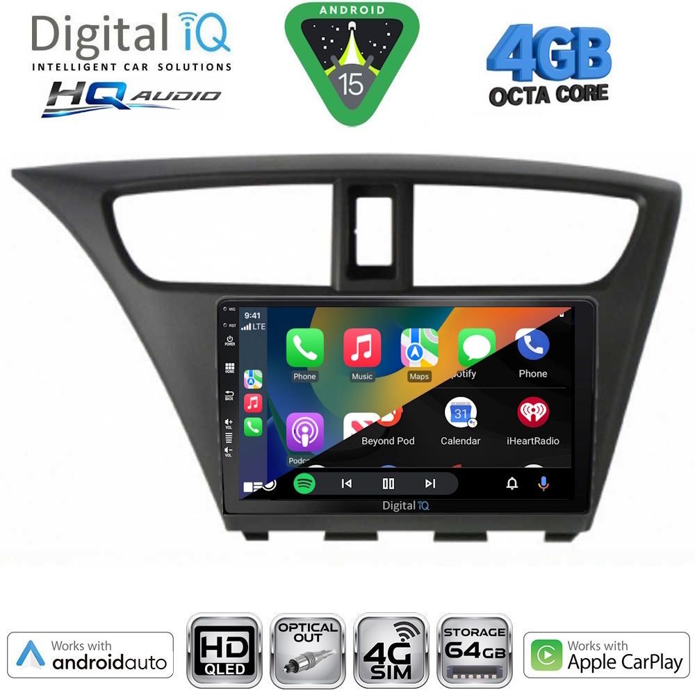 DIGITAL IQ BXK 19190_CPAA (9inc) MULTIMEDIA TABLET for HONDA CIVIC mod. 2012-2016 DIGITAL IQ BXK 19190_CPAA (9inc) MULTIMEDIA TABLET for HONDA CIVIC mod. 2012-2016