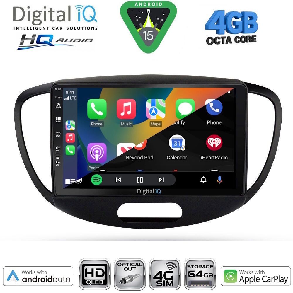 DIGITAL IQ BXK 19223_CPAA (9inc) MULTIMEDIA TABLET for HYUNDAI i10 mod. 2008-2013 DIGITAL IQ BXK 19223_CPAA (9inc) MULTIMEDIA TABLET for HYUNDAI i10 mod. 2008-2013