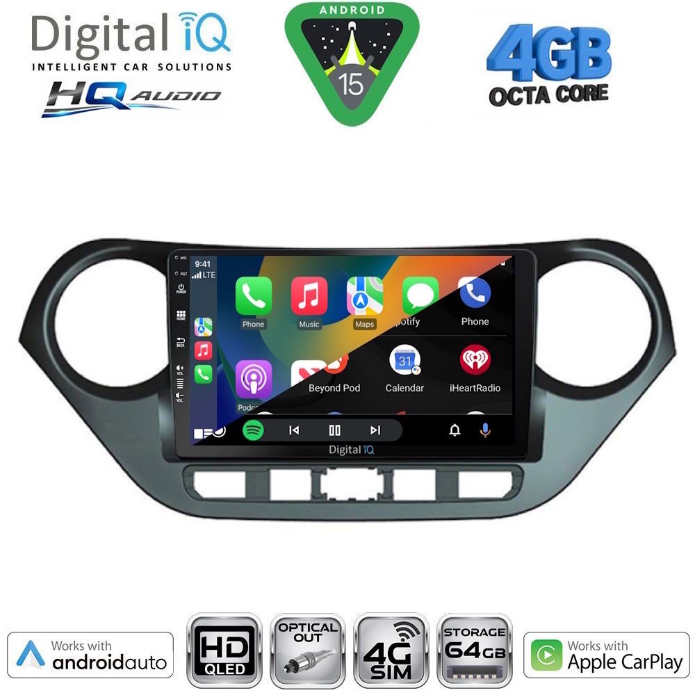 DIGITAL IQ BXK 19224_CPAA (9inc) MULTIMEDIA TABLET for HYUNDAI i10 mod. 2014-2020 DIGITAL IQ BXK 19224_CPAA (9inc) MULTIMEDIA TABLET for HYUNDAI i10 mod. 2014-2020