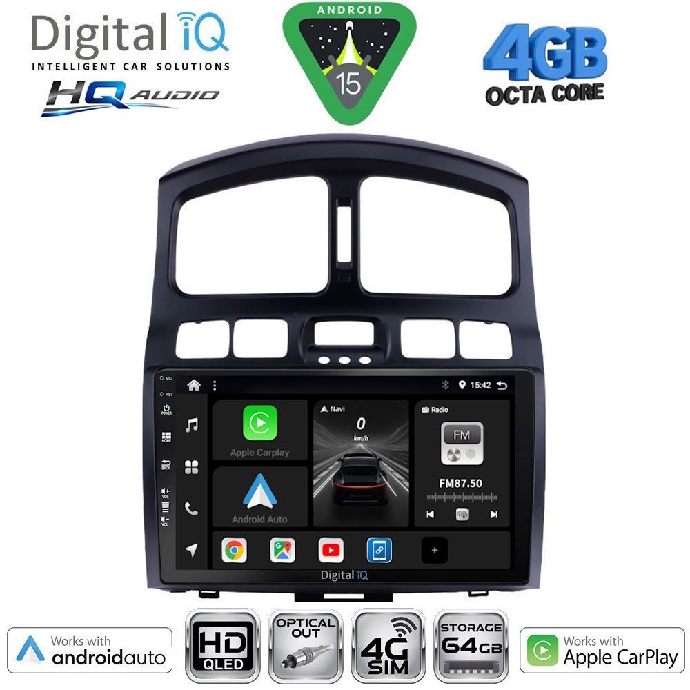 DIGITAL IQ BXK 19236_CPAA (9inc) MULTIMEDIA TABLET for HYUNDAI SANTA FE mod. 2003-2006 DIGITAL IQ BXK 19236_CPAA (9inc) MULTIMEDIA TABLET for HYUNDAI SANTA FE mod. 2003-2006