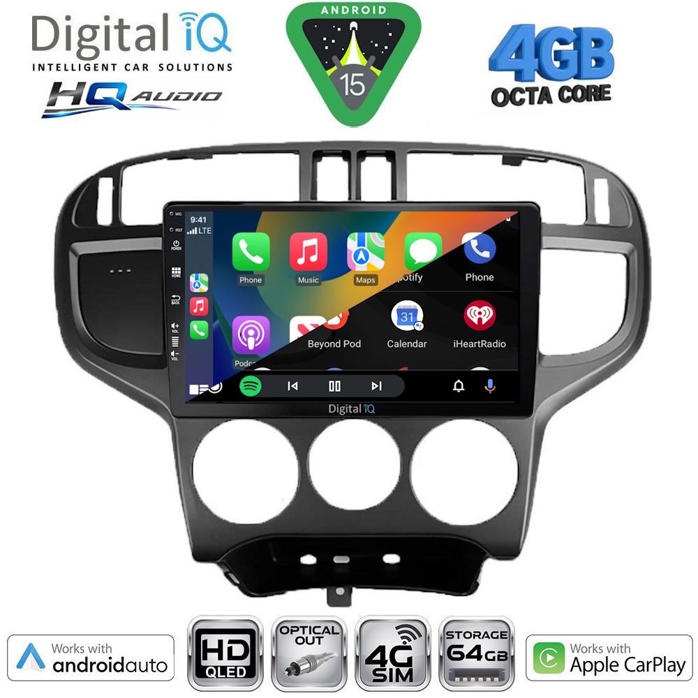 DIGITAL IQ BXK 19240_CPAA (9inc) MULTIMEDIA TABLET for HYUNDAI MATRIX mod. 2001-2010 DIGITAL IQ BXK 19240_CPAA (9inc) MULTIMEDIA TABLET for HYUNDAI MATRIX mod. 2001-2010