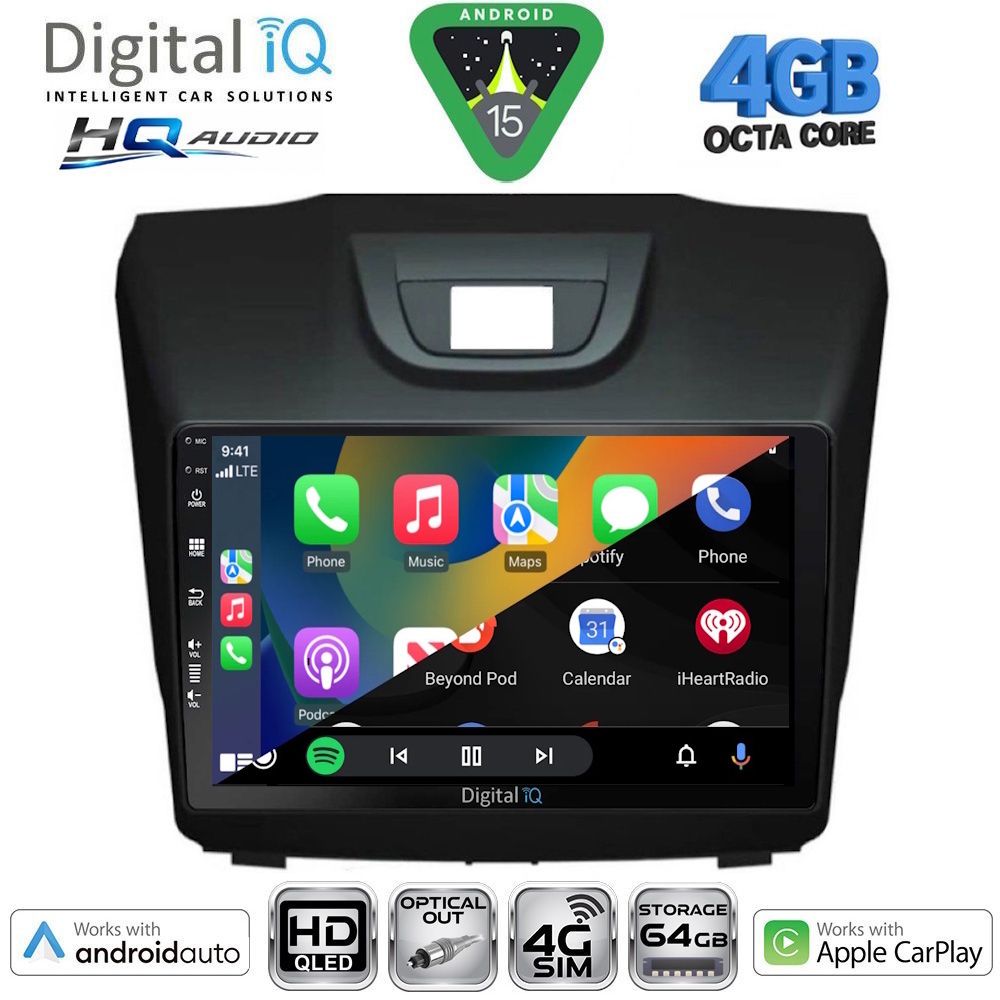 DIGITAL IQ BXK 19255_CPAA (9inc) MULTIMEDIA TABLET for ISUZU DMAX mod. 2012-2020 DIGITAL IQ BXK 19255_CPAA (9inc) MULTIMEDIA TABLET for ISUZU DMAX mod. 2012-2020
