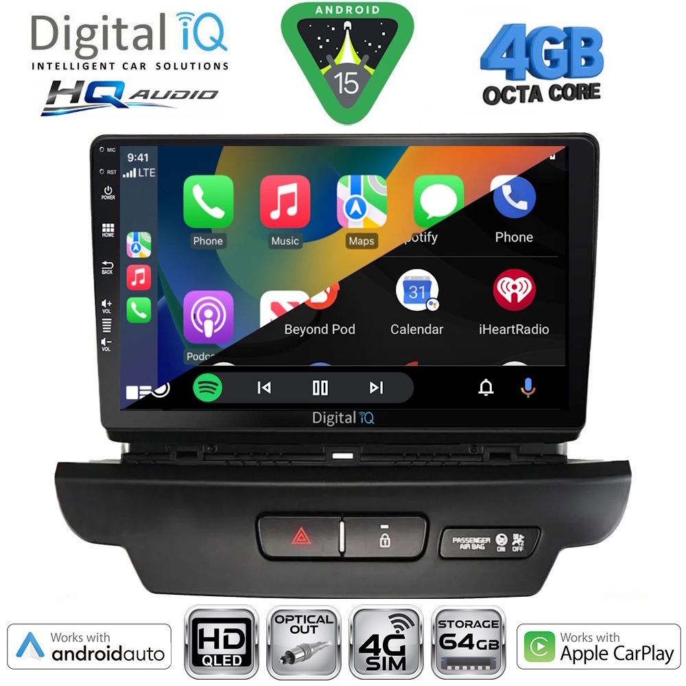 DIGITAL IQ BXK 19304_CPAA (9inc) MULTIMEDIA TABLET for KIA CEED - XCEED mod. 2018-2022 DIGITAL IQ BXK 19304_CPAA (9inc) MULTIMEDIA TABLET for KIA CEED - XCEED mod. 2018-2022