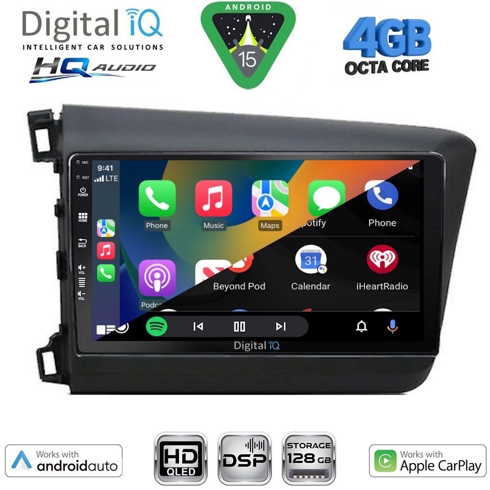 DIGITAL IQ BXK 191904D_CPAA (9inc) MULTIMEDIA TABLET for HONDA CIVIC 4Doors mod. 2012-2016 DIGITAL IQ BXK 191904D_CPAA (9inc) MULTIMEDIA TABLET for HONDA CIVIC 4Doors mod. 2012-2016