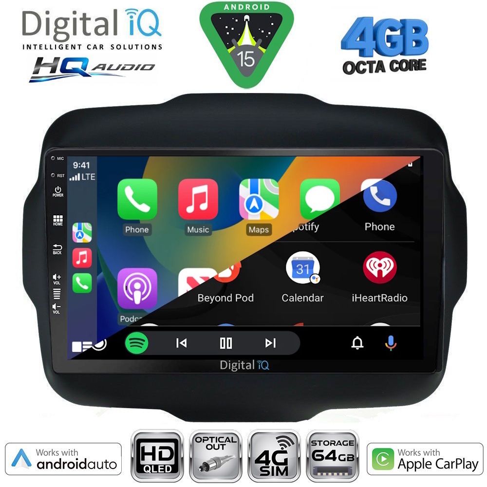 DIGITAL IQ BXK 19290_CPAA (9inc) MULTIMEDIA TABLET for JEEP RENEGADE mod. 2014-2025 DIGITAL IQ BXK 19290_CPAA (9inc) MULTIMEDIA TABLET for JEEP RENEGADE mod. 2014-2025