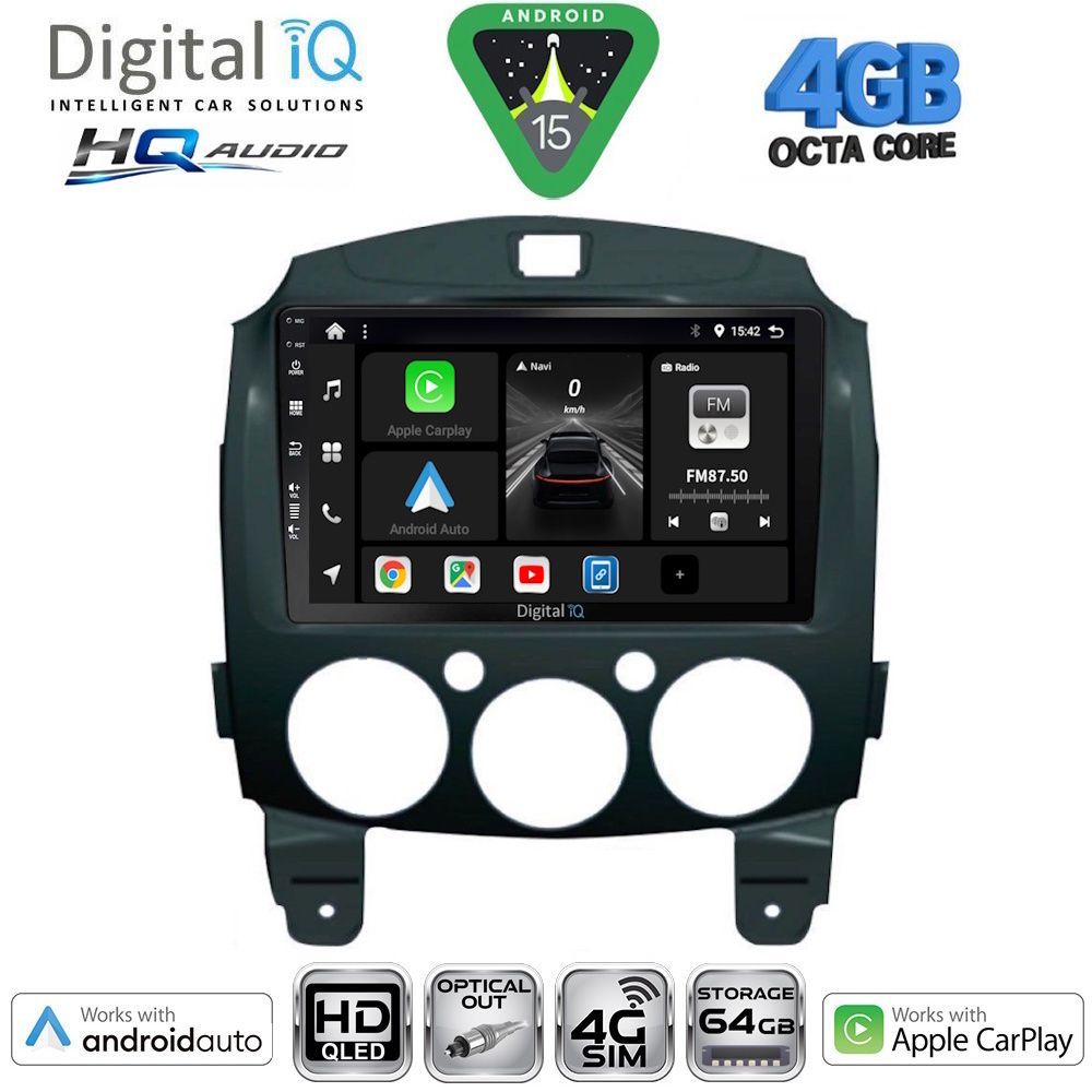 DIGITAL IQ BXK 19361_CPAA (9inc) MULTIMEDIA TABLET for MAZDA 2 mod. 2007-2014 DIGITAL IQ BXK 19361_CPAA (9inc) MULTIMEDIA TABLET for MAZDA 2 mod. 2007-2014