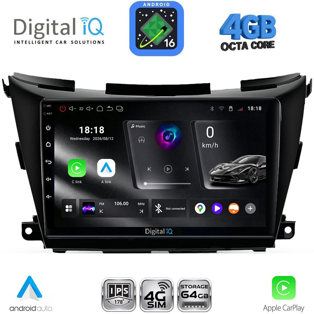 DIGITAL IQ RTG 6462B_CPA (9inc) MULTIMEDIA TABLET for NISSAN MURANO mod. 2017-2025 DIGITAL IQ RTG 6462B_CPA (9inc) MULTIMEDIA TABLET for NISSAN MURANO mod. 2017-2025