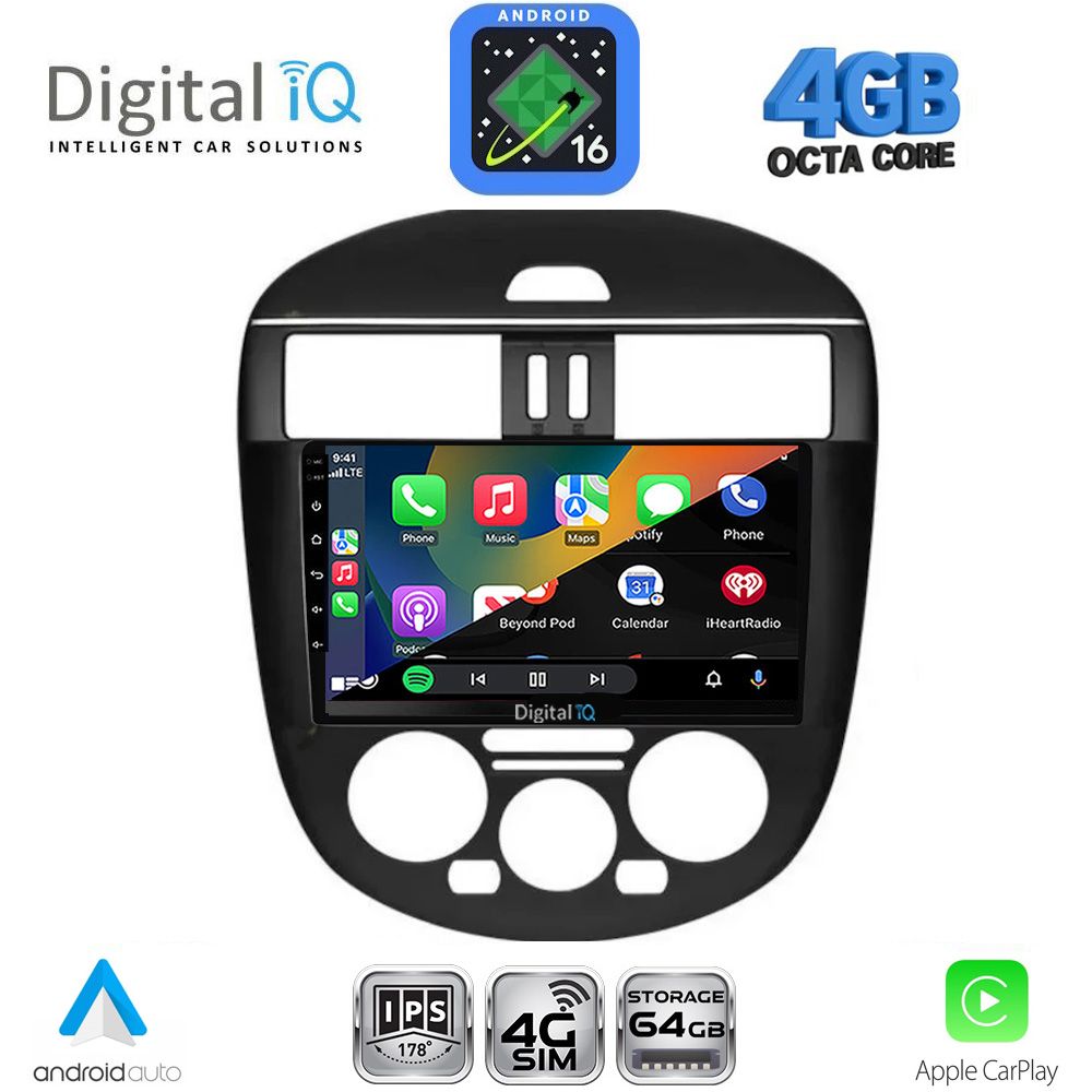 DIGITAL IQ RTG 6465B AC_CPA (9inc) MULTIMEDIA TABLET for NISSAN TIIDA mod. 2013-2023 with A/C DIGITAL IQ RTG 6465B AC_CPA (9inc) MULTIMEDIA TABLET for NISSAN TIIDA mod. 2013-2023 with A/C