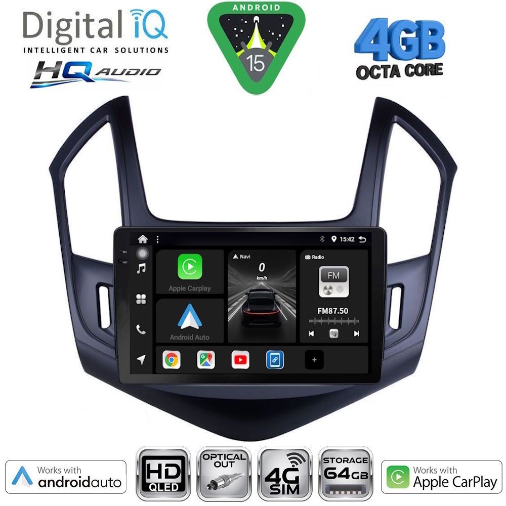 DIGITAL IQ BXK 19076B_CPAA (9inc) MULTIMEDIA TABLET for CHEVROLET CRUZE mod. 2013-2015 DIGITAL IQ BXK 19076B_CPAA (9inc) MULTIMEDIA TABLET for CHEVROLET CRUZE mod. 2013-2015