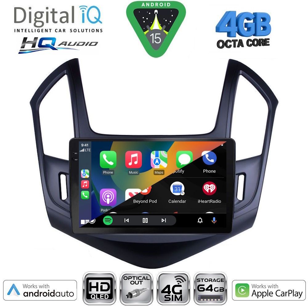DIGITAL IQ BXK 19076B_CPAA (9inc) MULTIMEDIA TABLET for CHEVROLET CRUZE mod. 2013-2015 DIGITAL IQ BXK 19076B_CPAA (9inc) MULTIMEDIA TABLET for CHEVROLET CRUZE mod. 2013-2015