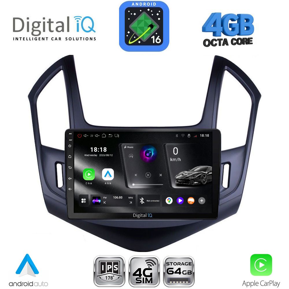 DIGITAL IQ RTG 6076B_CPA (9inc) MULTIMEDIA TABLET for CHEVROLET CRUZE mod. 2013-2015 DIGITAL IQ RTG 6076B_CPA (9inc) MULTIMEDIA TABLET for CHEVROLET CRUZE mod. 2013-2015
