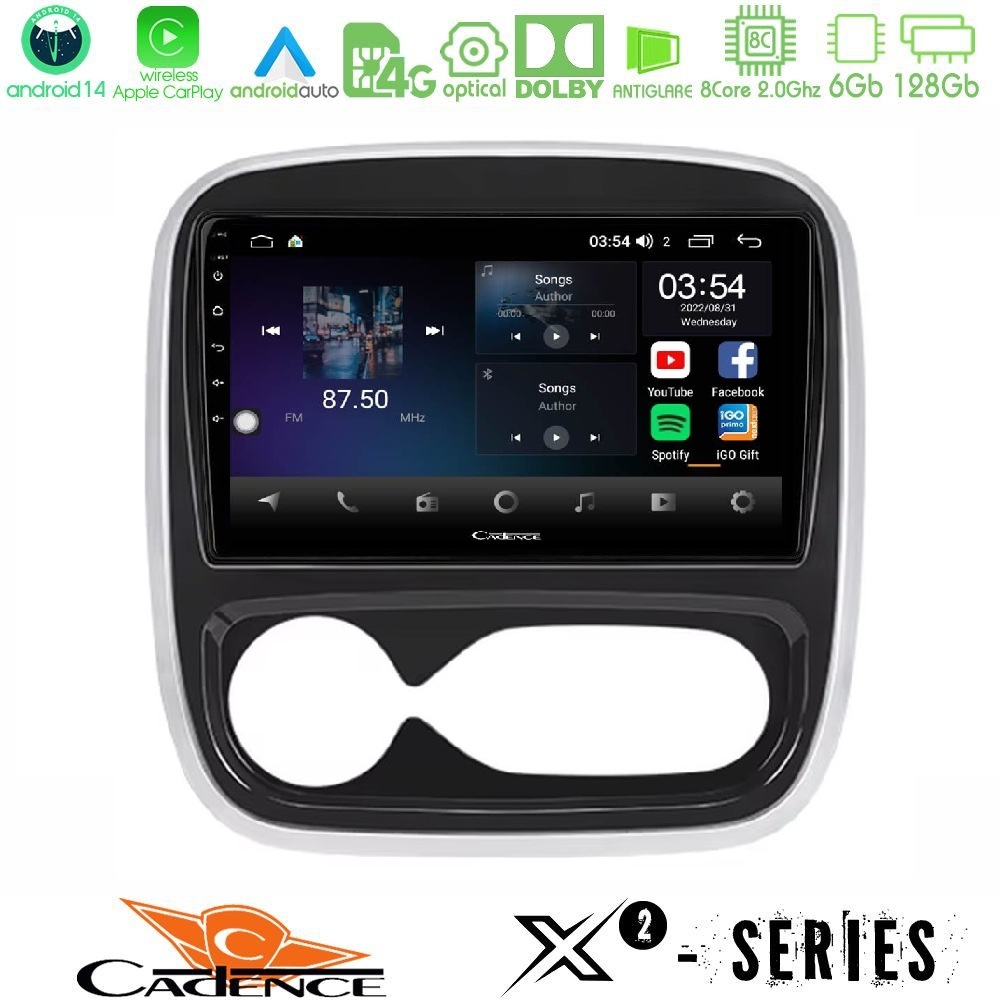 Cadence X2 Series 8Core Android14 6+128GB Renault/Nissan/Opel/Fiat Navigation Multimedia Tablet 9 (AUTO A/C) Cadence X2 Series 8Core Android14 6+128GB Renault/Nissan/Opel/Fiat Navigation Multimedia Tablet 9 (AUTO A/C)