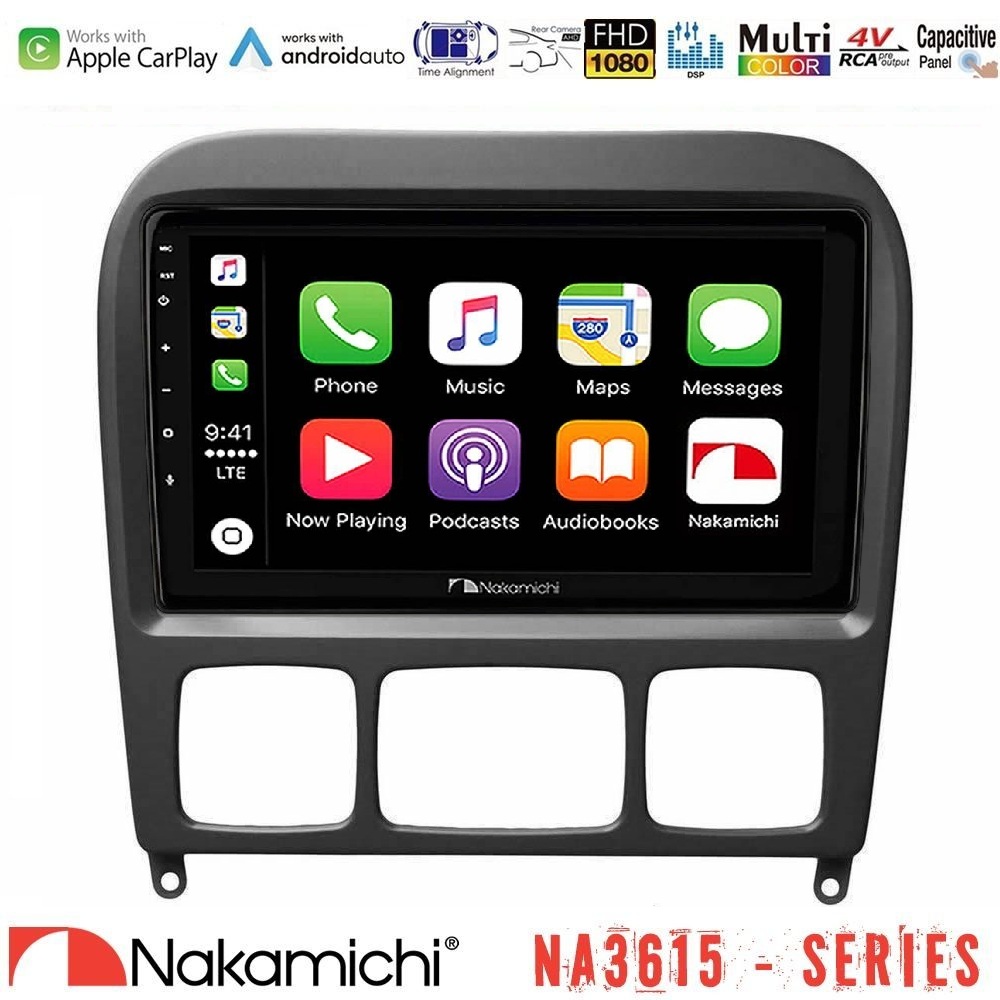Nakamichi NA3615 Series Με Wireless Carplay & Android Auto Mercedes S Class 1999-2004 (W220) Media Station Tablet 9 Nakamichi NA3615 Series Με Wireless Carplay & Android Auto Mercedes S Class 1999-2004 (W220) Media Station Tablet 9