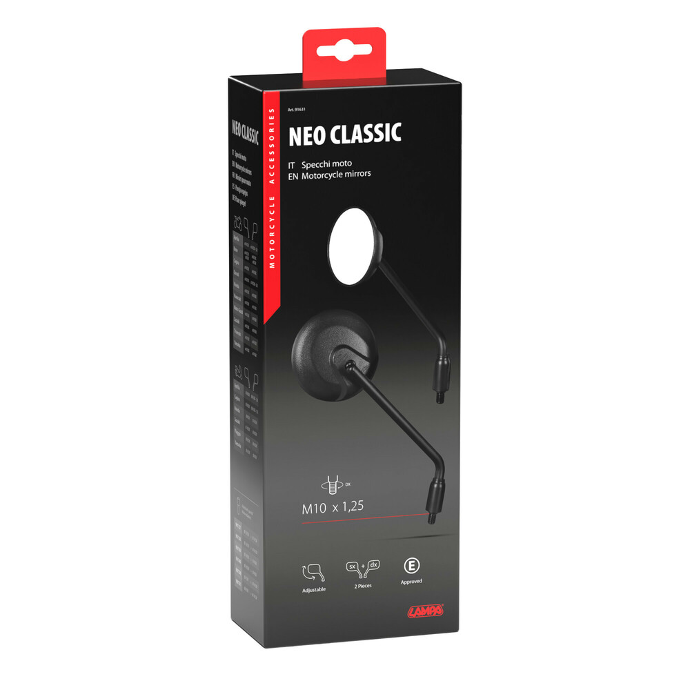 ΚΑΘΡΕΠΤΕΣ MOTO NEO CLASSIC ΣΤΡΟΓΓΥΛΟΙ M10x1,25 DX ΜΑΥΡΟΙ LAMPA - 2 τεμ. ΚΑΘΡΕΠΤΕΣ MOTO NEO CLASSIC ΣΤΡΟΓΓΥΛΟΙ M10x1,25 DX ΜΑΥΡΟΙ LAMPA - 2 τεμ.