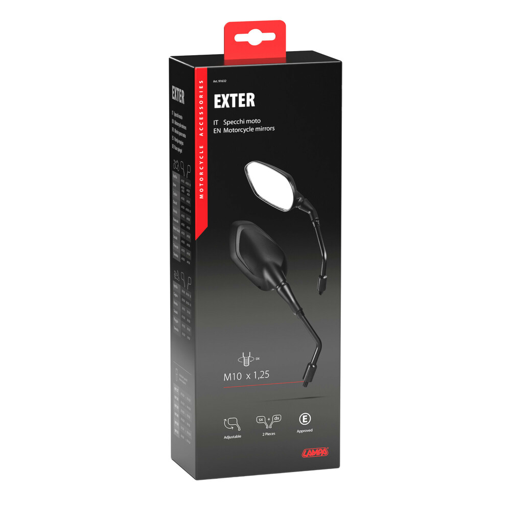 ΚΑΘΡΕΠΤΕΣ MOTO EXTER M10x1,25 DX+SX ΣΕ ΜΑΥΡΟ ΧΡΩΜΑ LAMPA - 2 ΤΕΜ. ΚΑΘΡΕΠΤΕΣ MOTO EXTER M10x1,25 DX+SX ΣΕ ΜΑΥΡΟ ΧΡΩΜΑ LAMPA - 2 ΤΕΜ.