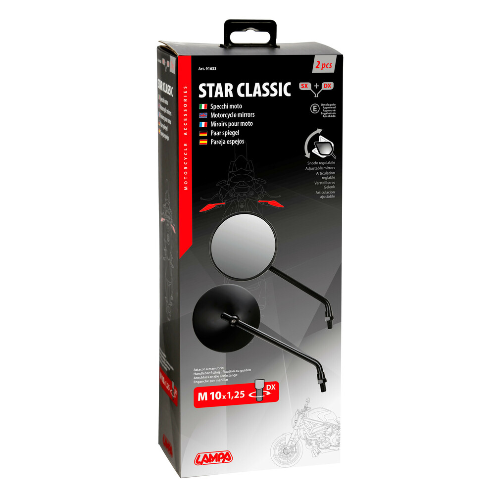 ΚΑΘΡΕΠΤΕΣ MOTO ΣΤΡΟΓΓΥΛΟΙ M10X1,25 DX 106cm STAR CLASSIC LAMPA - 2 ΤΕΜ ΚΑΘΡΕΠΤΕΣ MOTO ΣΤΡΟΓΓΥΛΟΙ M10X1,25 DX 106cm STAR CLASSIC LAMPA - 2 ΤΕΜ